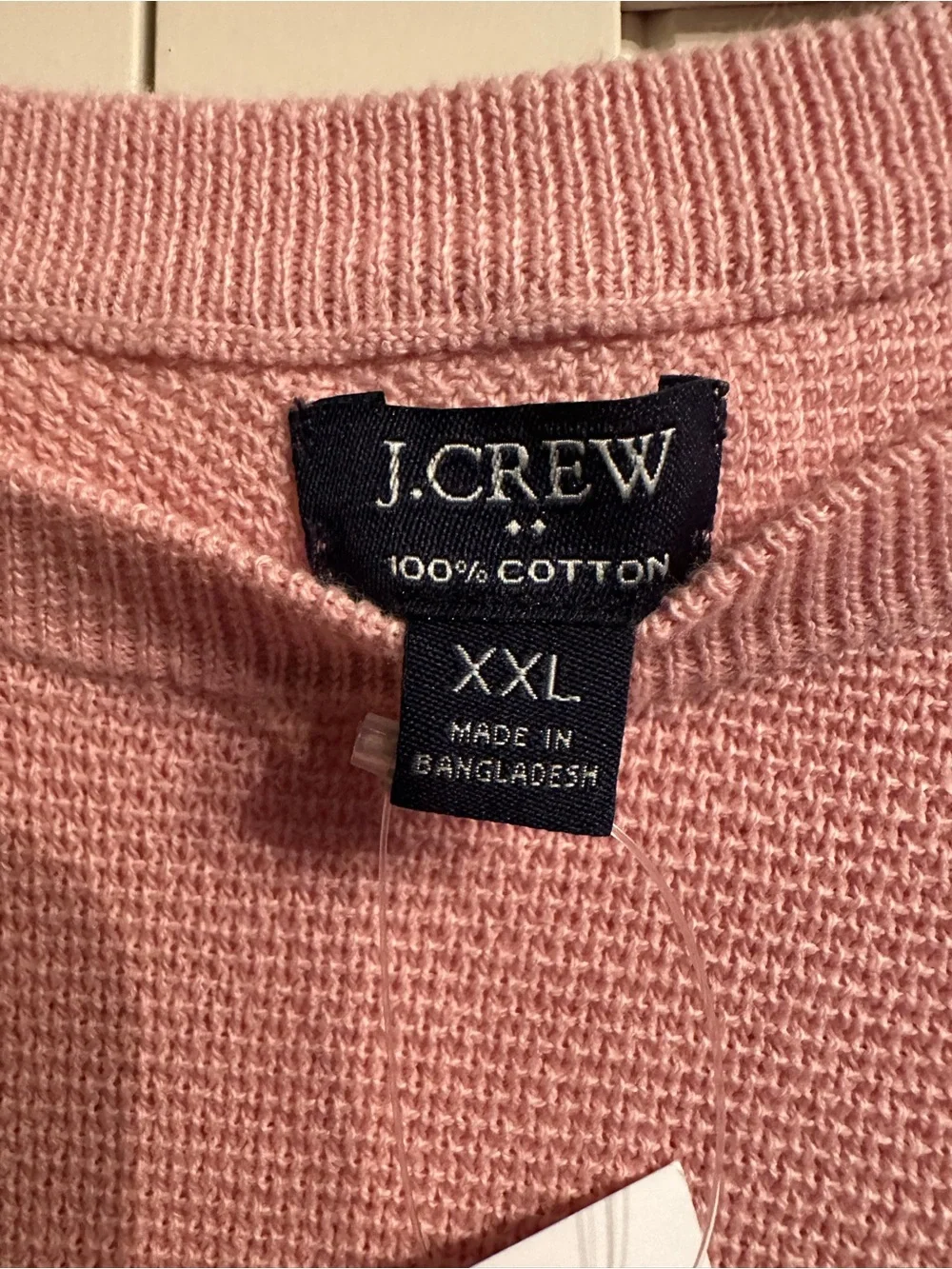 J. Crew Men's Waffle Knit Pink Crewneck Sweater Size XXL